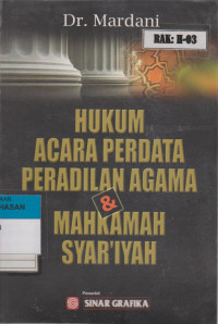 Image of HUKUM ACARA PERDATA PERADILAN AGAMA & MAHKAMAH SYAR'IYAH