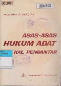 Image of ASAS ASAS HUKUM ADAT BEKAL PENGANTAR